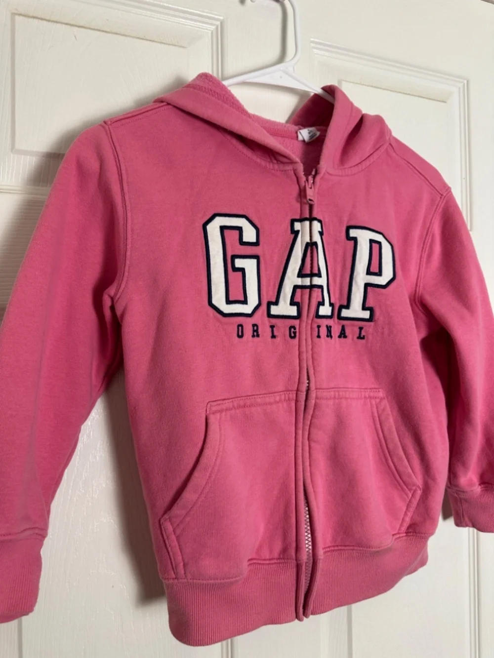 GAP Zip Up Pink Sweatshirt Girls Size S 6/7 Preppy Winter Fall Cold